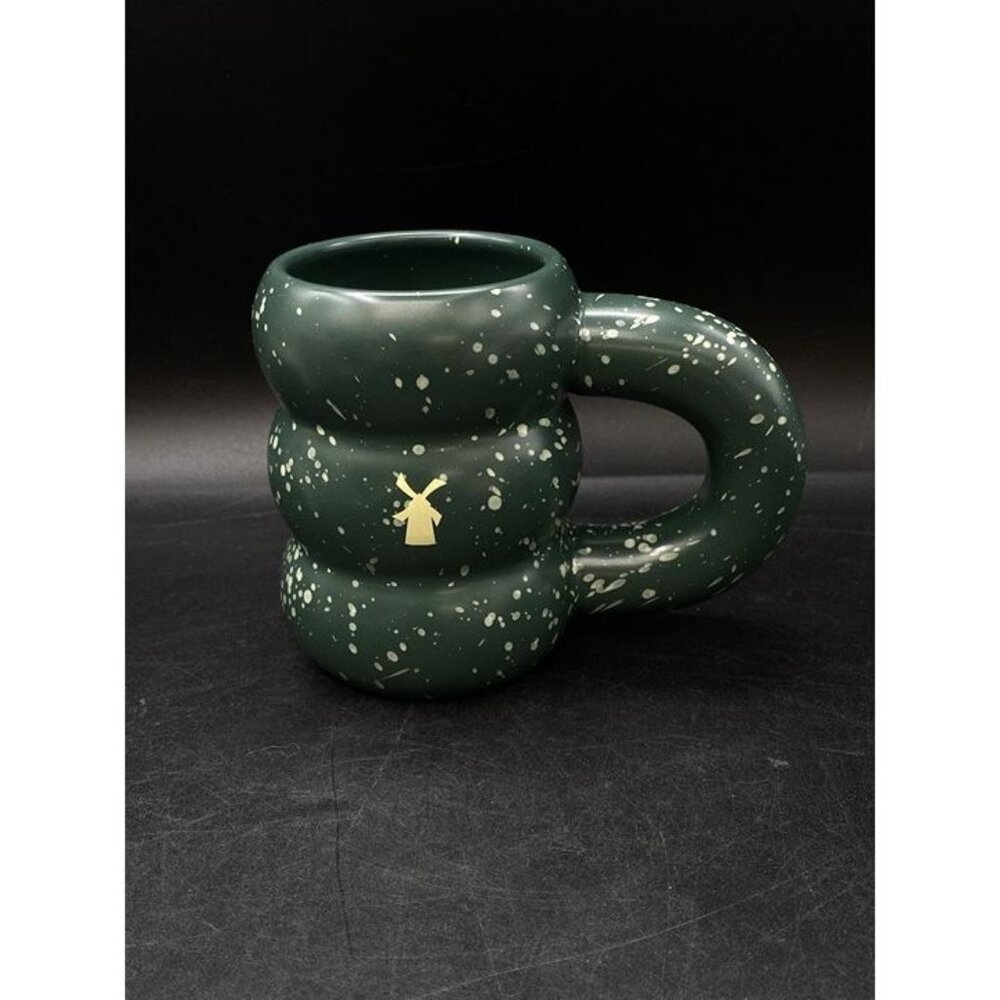 Dutch Bros Green Holiday Winter Glow Porcelain Coffee Mug Puffer Jacket